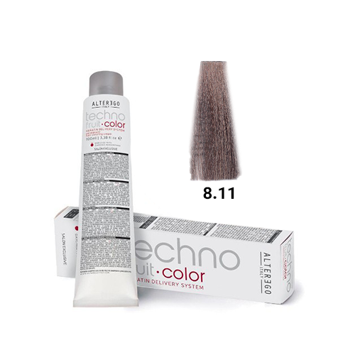 رنگ مو آلترگو تکنو 8.11 بلوند دودی روشن قوی Alter Ego Techno Hair Color 8.11 Light Intense Ash Blonde – Made in Italy رن
