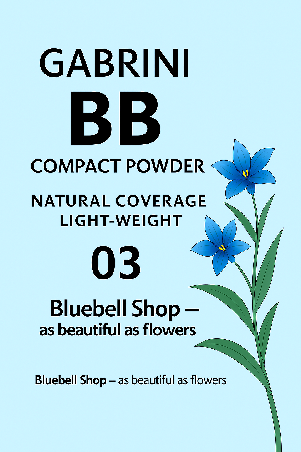  پنکک بی‌بی گابرینی شماره ۰۳ (Gabrini BB Compact Powder 03) | پوشش مات و سبک برای پوست‌های متوسط تا سبزه 