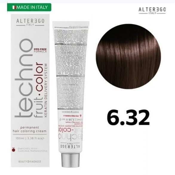  رنگ مو آلترگو تکنو 6.32 بلوند تیره طلایی ویولت Alter Ego Techno Hair Color 6.32 Golden Violet Dark Blonde – Made in Ital 