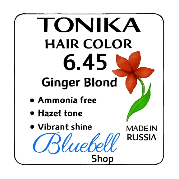  رنگ مو تونیکا شماره 6.45 | بلوند فندوقی بدون آمونیاک با جلوه مسی زنجبیلی و درخشندگی گرم 