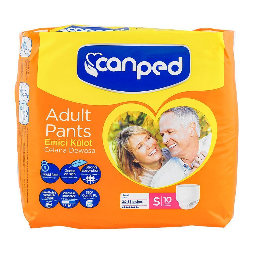  پوشک بزرگسال شورتی جان پد سایز کوچک بسته ۱۰ عددی (Canped Adult Pants Small Size – 10 pcs) | جذب بالا، راحتی کامل، مناسب 