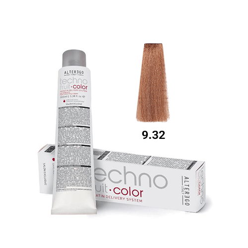 رنگ مو آلترگو تکنو 9.32 بلوند خیلی روشن طلایی براق Alter Ego Techno Hair Color 9.32 Golden Iridescent Very Light Blonde 