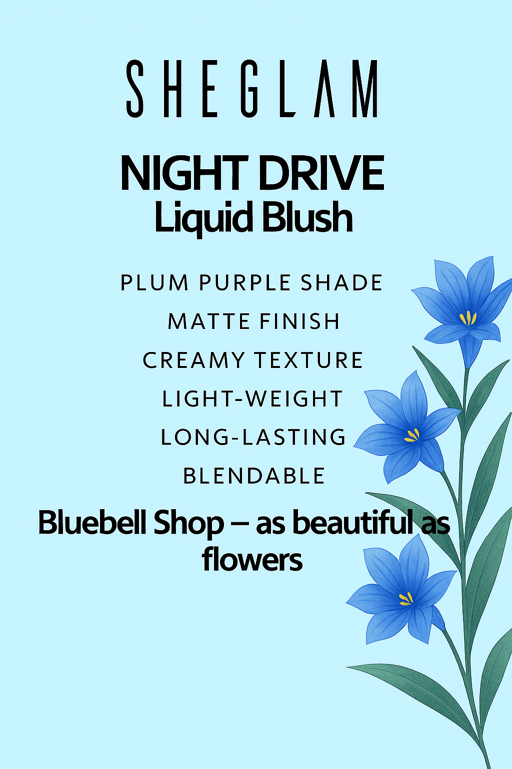  رژگونه مایع شیگلم مدل Night Drive | رنگ بنفش آلوئی با جلوه مات | SHEGLAM Liquid Blush Night Drive 