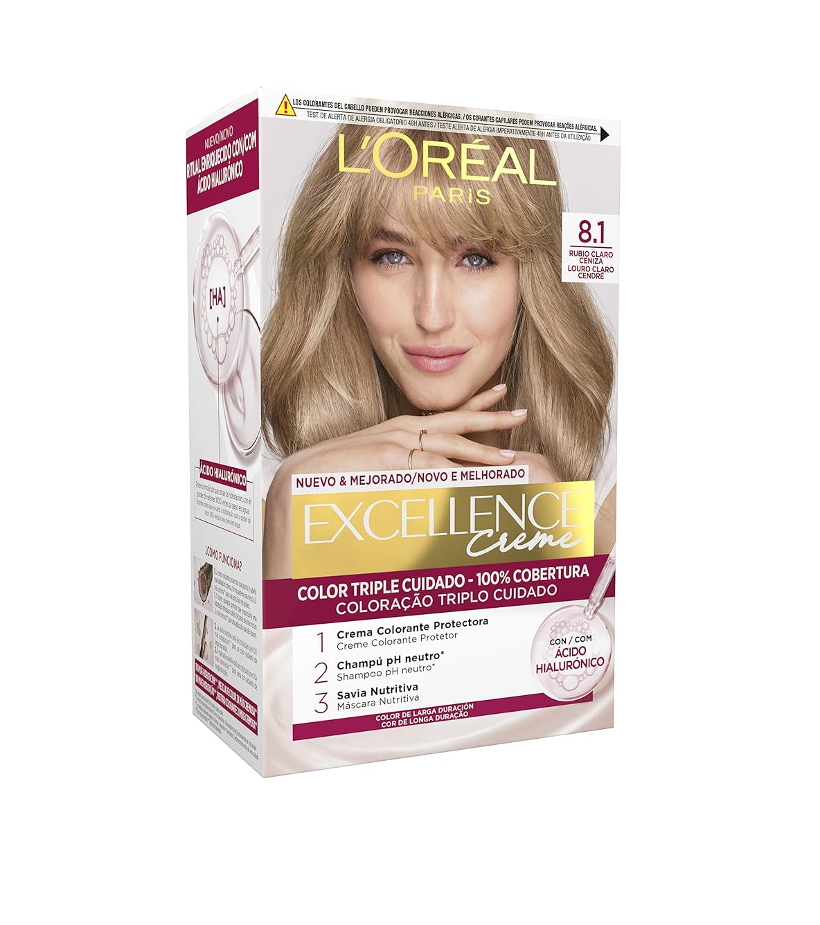  رنگ مو لورآل اکسلانس شماره ۸.۱ – بلوند خاکستری 