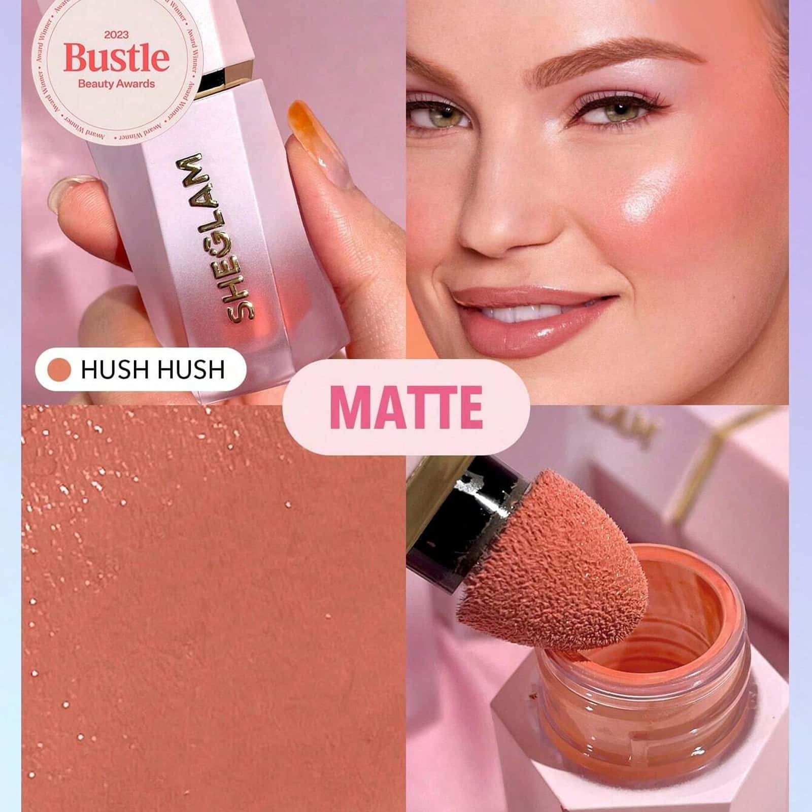  رژگونه مایع شیگلم مدل Hush Hush | رنگ گرم و طبیعی با جلوه مات | SHEGLAM Liquid Blush Hush Hush 