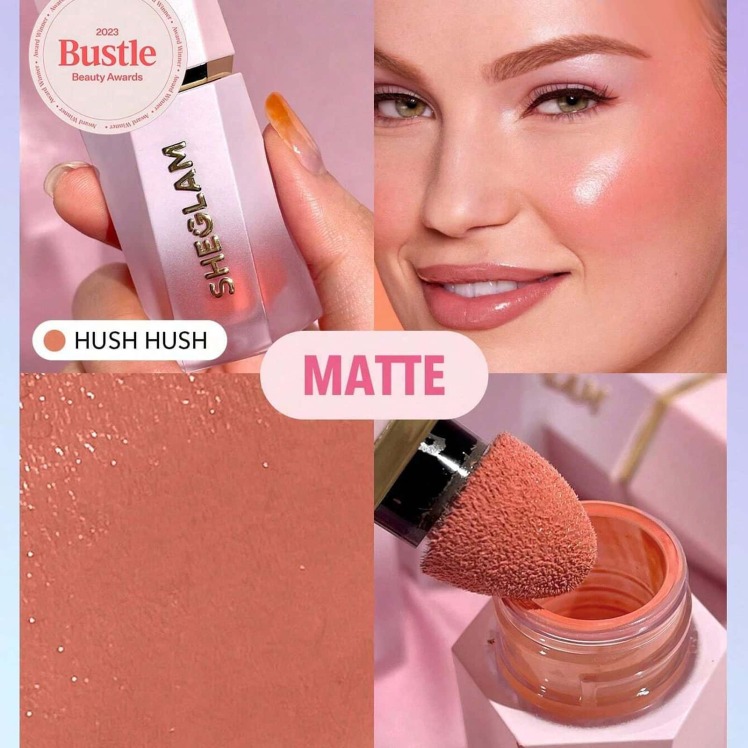 رژگونه مایع شیگلم مدل Hush Hush | رنگ گرم و طبیعی با جلوه مات | SHEGLAM Liquid Blush Hush Hush