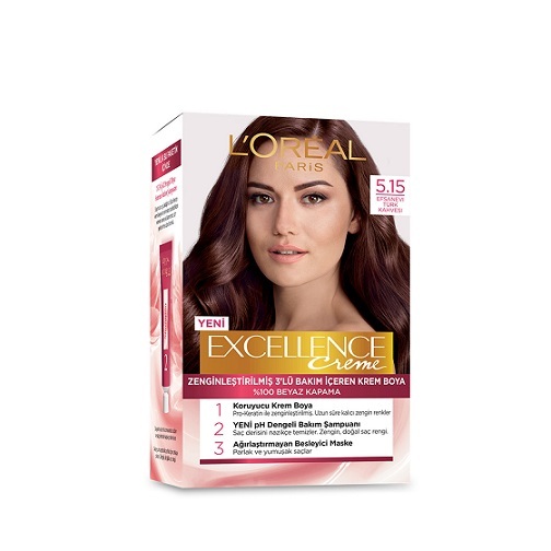 رنگ مو لورآل اکسلانس شماره ۵.۱۵ – موکا خاکستری سرد