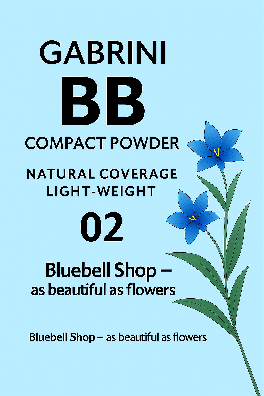 پنکک بیبی گابرینی شماره ۰۲ (Gabrini BB Compact Powder 02) | پوشش طبیعی و جلوه مات برای پوست متوسط