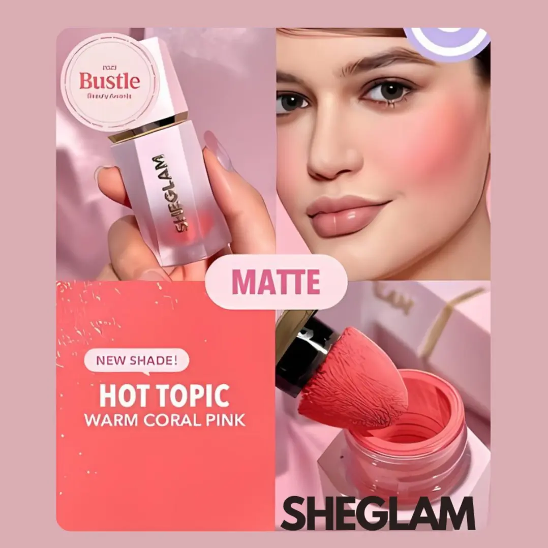 رژگونه مایع شیگلم مدل Hot Topic | رنگ قرمز اسکارلت با جلوه مات | SHEGLAM Liquid Blush Hot Topic