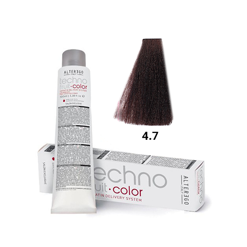 رنگ مو آلترگو تکنو 4.7 قهوه‌ای Alter Ego Techno Hair Color 4.7 Brown – Made in Italy رنگ قهوه‌ای طبیعی با پوشش کامل موها