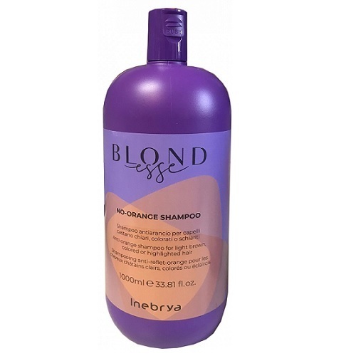 شامپو بلوند ضد نارنجی اینبریا – حجم ۱۰۰۰ میل | تثبیت رنگ سرد، خنثی‌کننده تناژ مسی و زرد