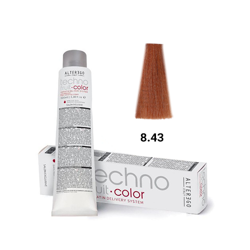 رنگ مو آلترگو تکنو 8.43 بلوند مسی طلایی Alter Ego Techno Hair Color 8.43 Copper Golden Blonde – Made in Italy رنگ بلوند