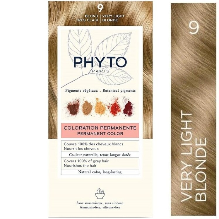رنگ موی فیتو شماره ۹ بلوند خیلی روشن (Phytocolor 9 Very Light Blonde) | رنگ گیاهی بدون آمونیاک با جلوه لطیف و شفاف