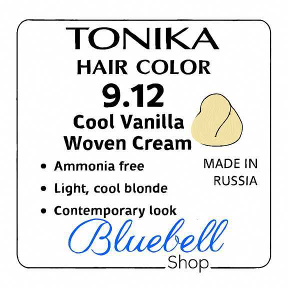  رنگ مو تونیکا شماره 9.12 | کرم کنفی وانیلی سرد بدون آمونیاک با جلوه روشن و لطیف 