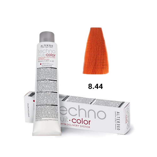 رنگ مو آلترگو تکنو 8.44 بلوند مسی قوی Alter Ego Techno Hair Color 8.44 Intense Copper Blonde – Made in Italy رنگ بلوند ر