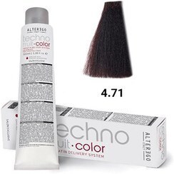 رنگ مو آلترگو تکنو 4.71 قهوهای خاکستری Alter Ego Techno Hair Color 4.71 Ash Brown – Made in Italy رنگ طبیعی با تهرنگ س