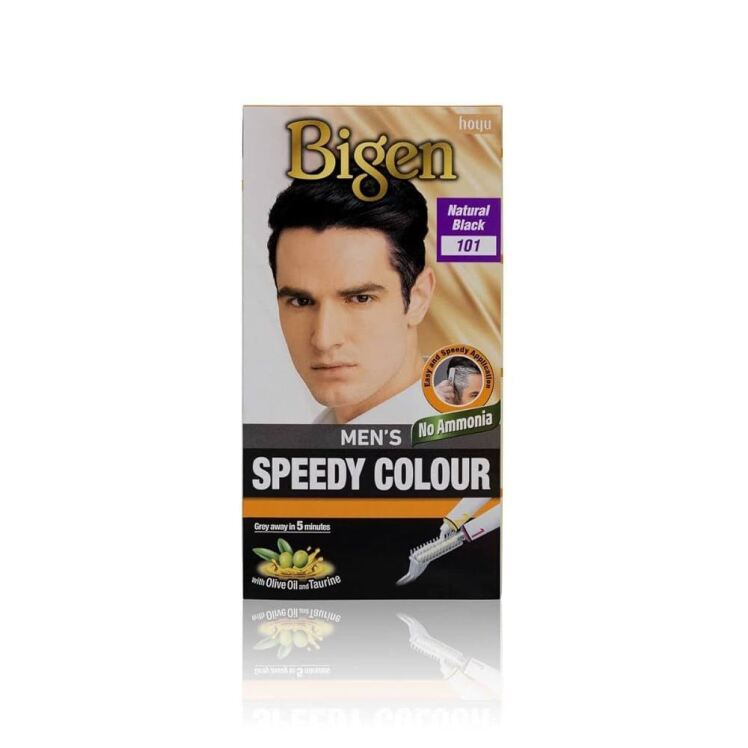 رنگ موی بیگن مردانه شماره ۱۰۱ مشکی طبیعی (Bigen Men's Hair Colour 101 Natural Black) | رنگ دائمی بدون آمونیاک ساخت تایلن