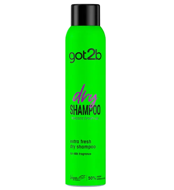 شامپو خشک گات تو بی مدل Extra Fresh سبز وگان حجم ۲۰۰ میل | طراوت فوری و جذب چربی مو | got2b Extra Fresh Vegan Dry Shampoo