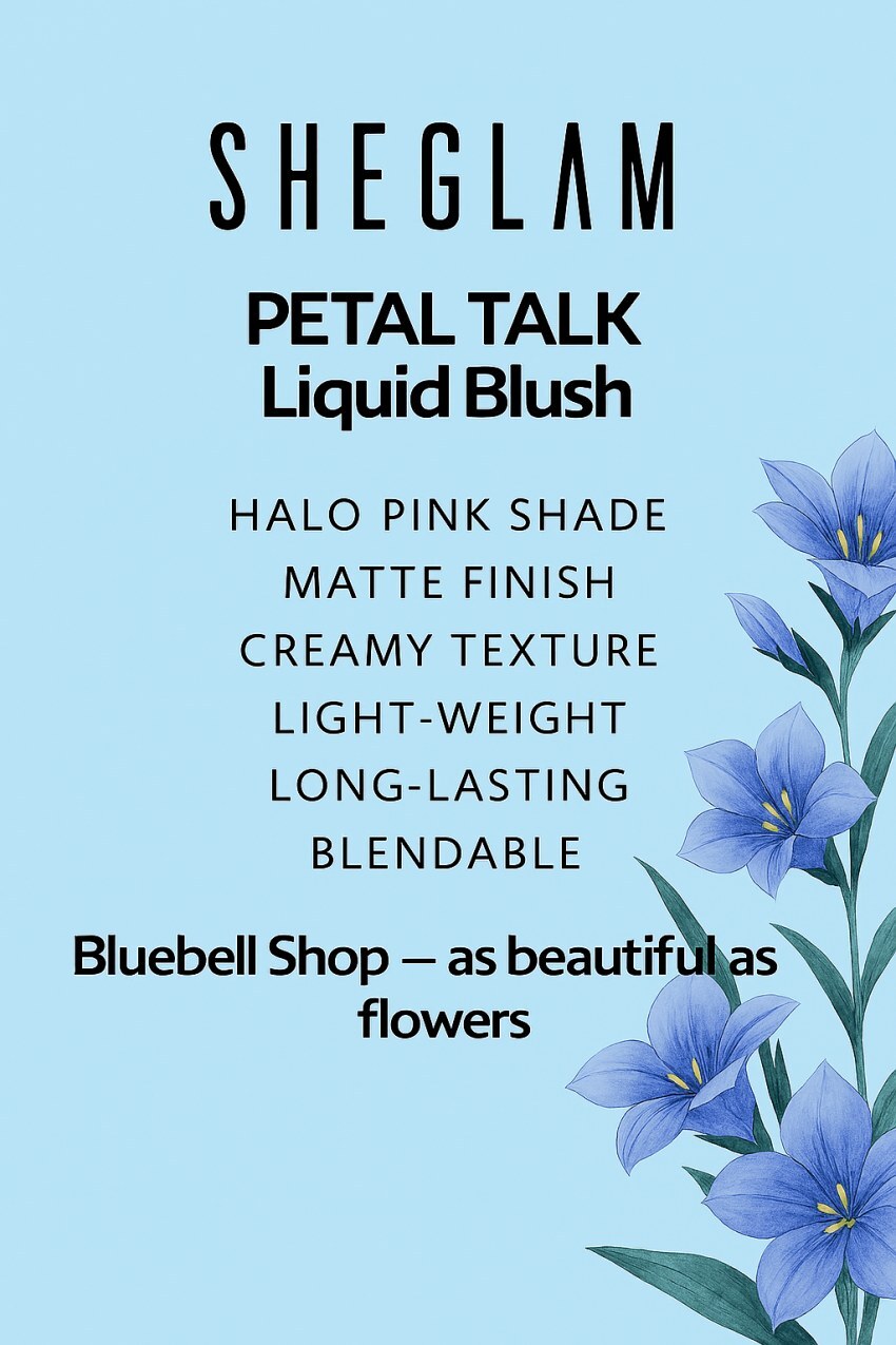 رژگونه مایع شیگلم مدل Petal Talk | رنگ صورتی ملایم با جلوه مات | SHEGLAM Liquid Blush Petal Talk