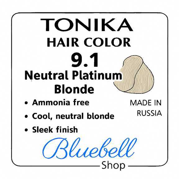 رنگ مو تونیکا شماره 9.1 | بلوند پلاتینه خنثی بدون آمونیاک با جلوه سرد و درخشندگی لطیف