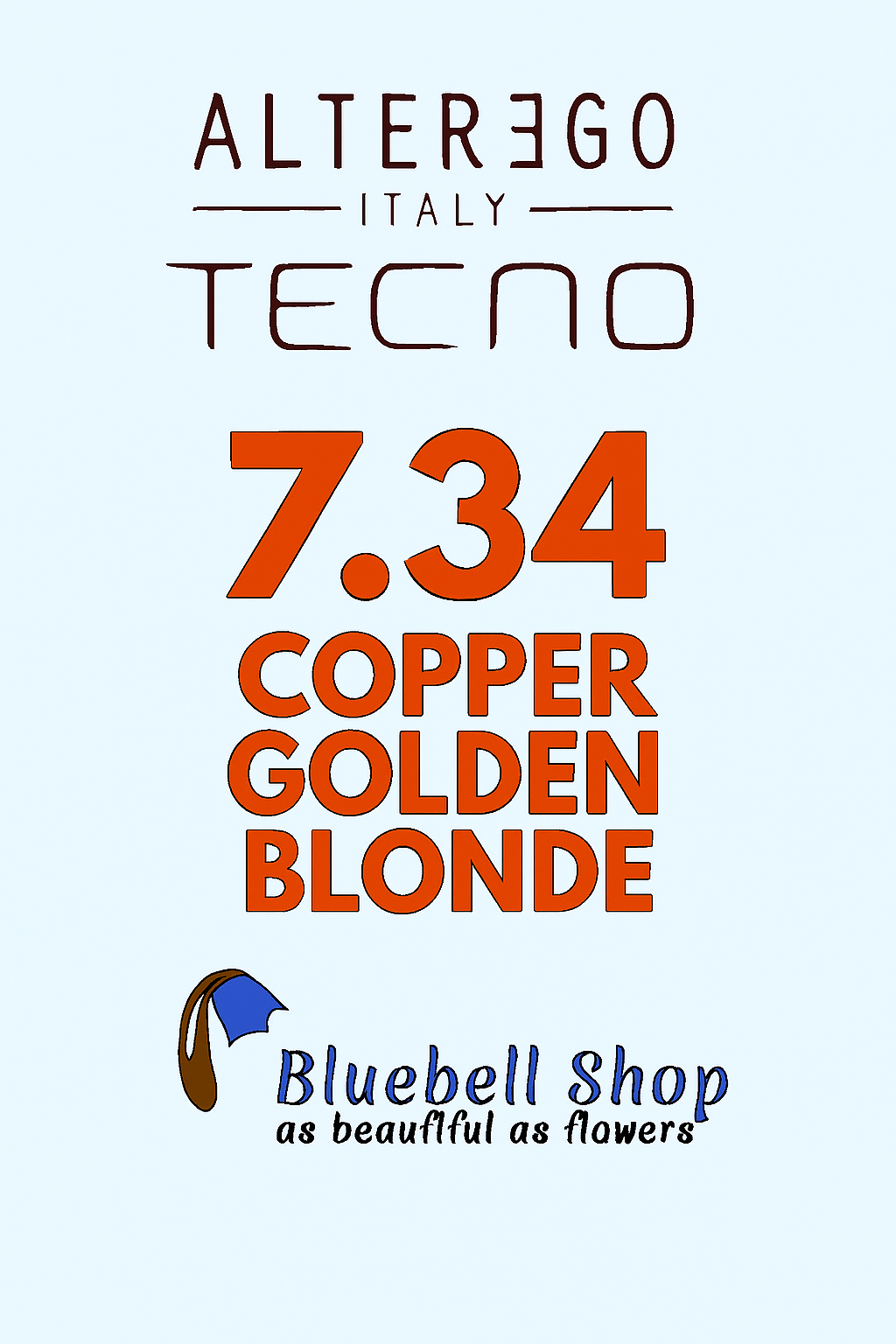 رنگ مو آلترگو تکنو 7.34 بلوند مسی طلایی Alter Ego Techno Hair Color 7.34 Golden Copper Blonde – Made in Italy رنگ بلوند