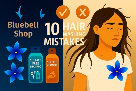 ۱۰ اشتباه رایج در شست‌وشوی مو که باعث ریزش و نازک شدن مو می‌شود | راهنمای علمی Bluebell Shop