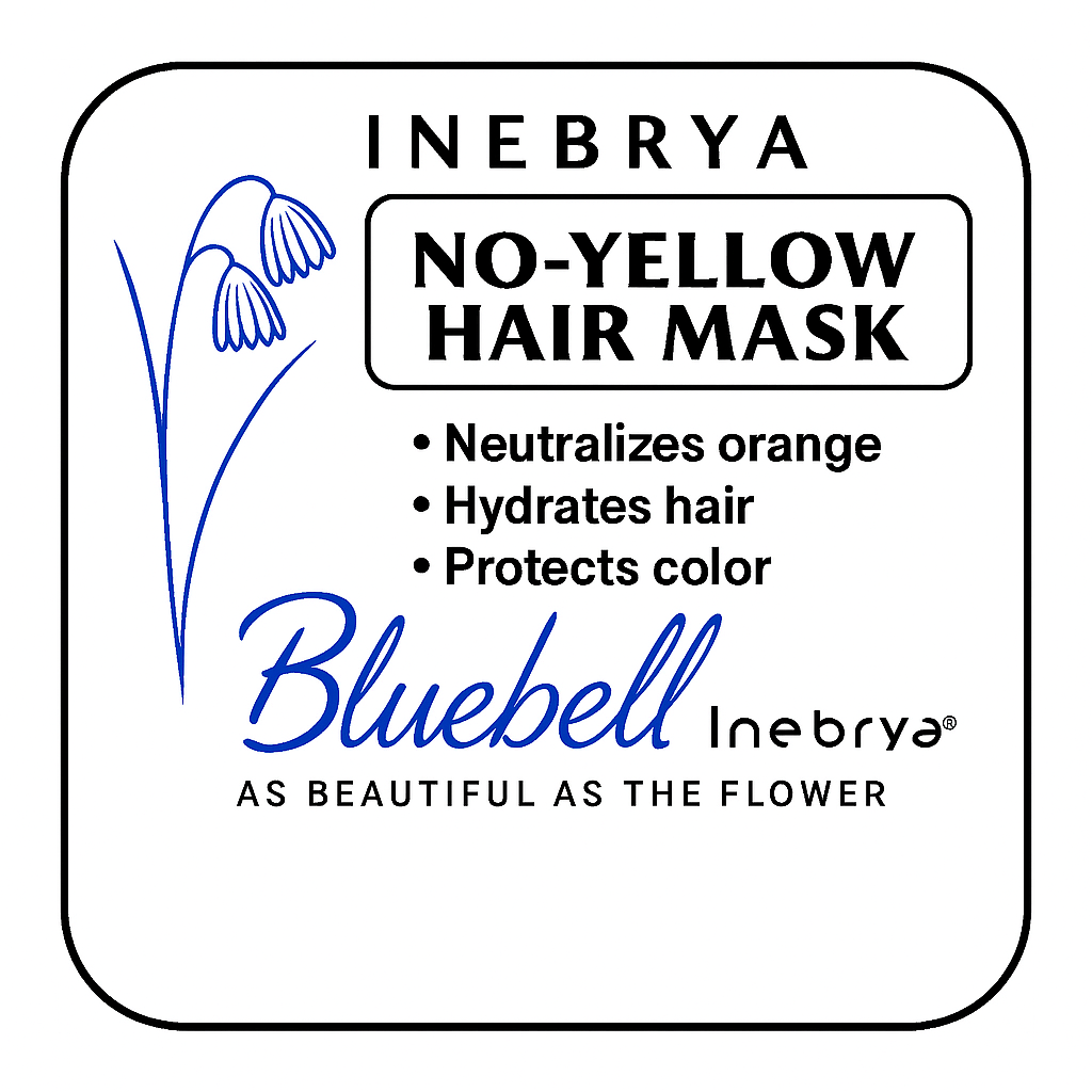  ماسک مو ضد زردی اینبریا – حجم ۳۰۰ میل | خنثی‌کننده تناژ نارنجی، تثبیت رنگ بلوند و خاکستری 