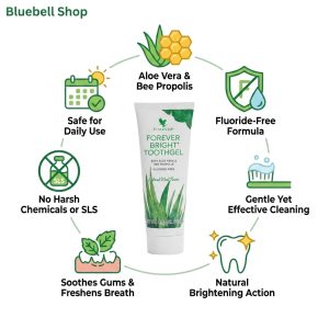 خمیردندان فوراور + آلوئه ورا، عسل و بدون فلوراید | Forever Bright Toothgel