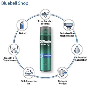 ژل اصلاح ژیلت مچ ۳ اکسترا کامفورت حجم ۲۰۰ میل | Gillette Mach3 Extra Comfort Shave Gel 200ml