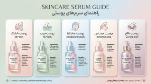 اینفوگرافیک راهنمای انتخاب بهترین سرم صورت بر اساس نوع پوست